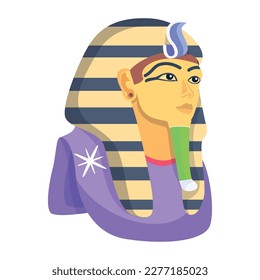 Premium flat icon of pharaoh mask 