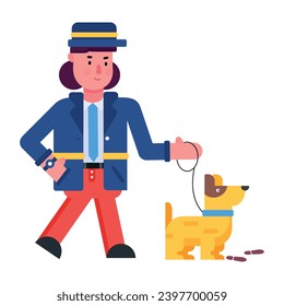 Premium flat icon of a police dog 