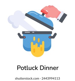 Premium flat icon of potluck dinner 