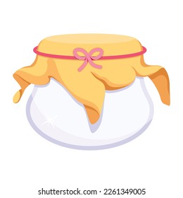 Premium flat icon of a raw honey pot