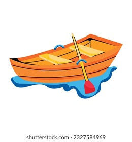 Premium flat icon of rowboat