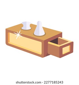 Premium flat icon of a senet game box 
