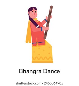 Premium flat icon showing bhangra dance 