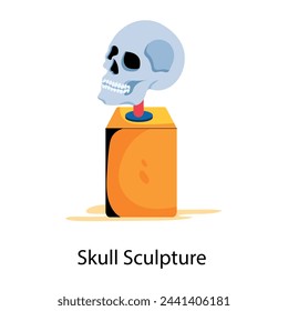 Premium flat icon of a skull sculpture 