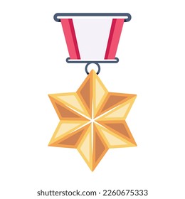 Premium flat icon of star badge 