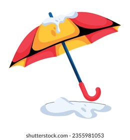 Premium flat icon of winter umbrella 