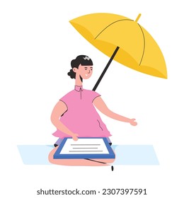 Premium flat illustration of beach work 