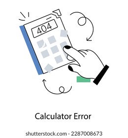 Premium flat illustration of calculator error 