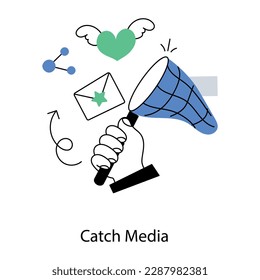 Premium flat illustration of catch media 