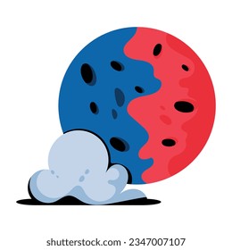 Premium flat illustration of cloudy night 