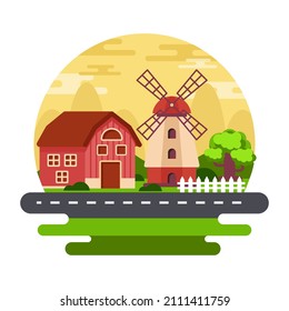 A premium flat illustration of cottage is up for use 