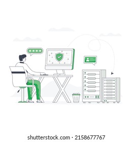A premium flat illustration of cyber security 


