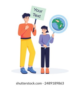 Premium flache Illustration von Umweltaktivisten 