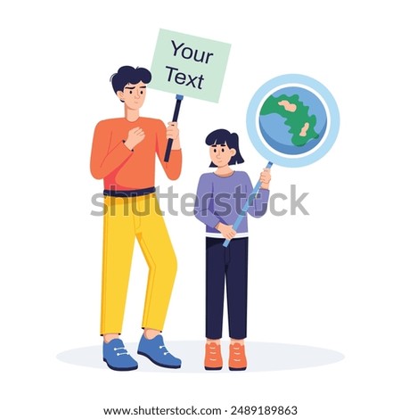 Premium flat illustration of environmental activists 