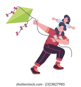 Premium flat illustration of flying kite 