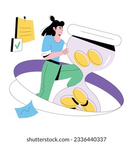 Premium flat illustration of investment time 