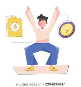 Premium-Flachbild-Illustration der meditativen Praxis