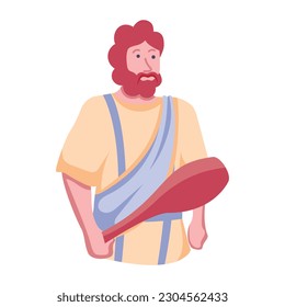 Ilustración plana premium de un hombre paleolítico