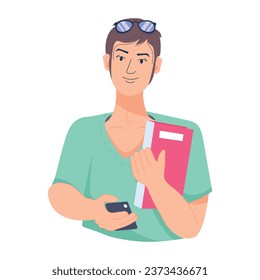 Premium flat illustration of pupil 