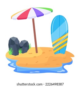 Premium flat illustration of seashore 