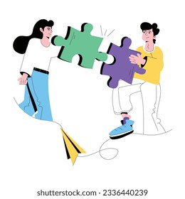 Premium flat illustration of team collaboration 