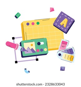 Ilustración plana de primera calidad del diseño visual 
