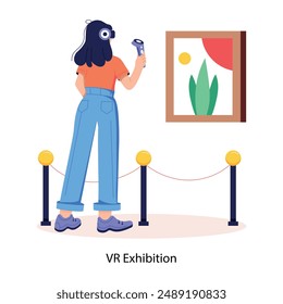 Premium Flache Abbildung der VR-Ausstellung 
