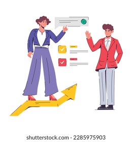 Premium flat illustration of work discussion 