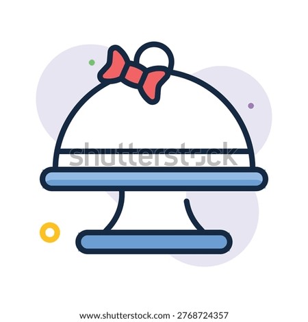 A premium flat outline icon of cloche serving concept