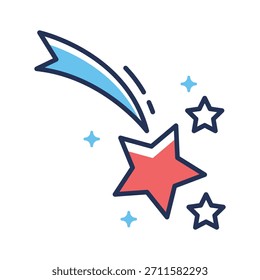 Premium flachen Umriss Stil Symbol der Aufnahme Stern, bereit zu verwenden Vektor