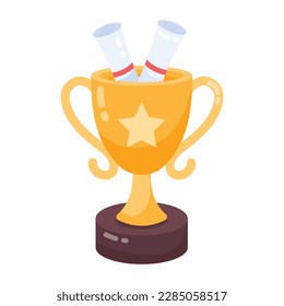 Premium flat sticker of an academic award 