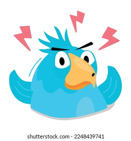 Premium flat sticker of angry bird 