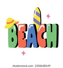 Premium-Flachaufkleber am Strand 