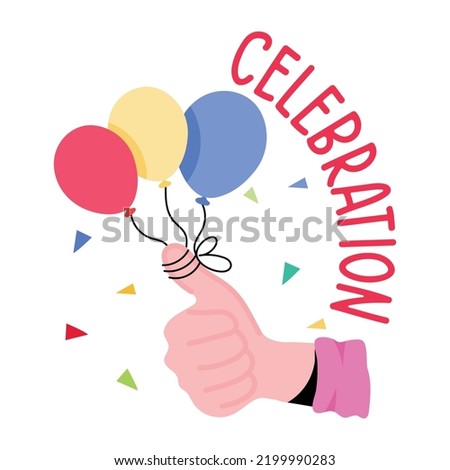 Premium flat sticker of birthday bash 