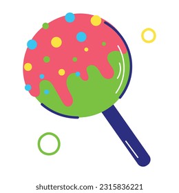 Premium flat sticker of cake pop 