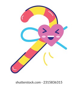 Pegatina plana premium de caña de caramelo 