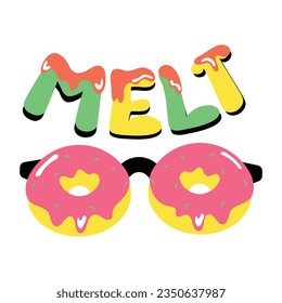 Premium flat sticker of doughnut goggles 