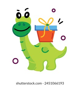 Premium flat sticker of a dragon gift 