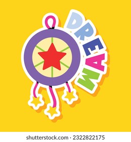 Premium flat sticker of dream catcher 