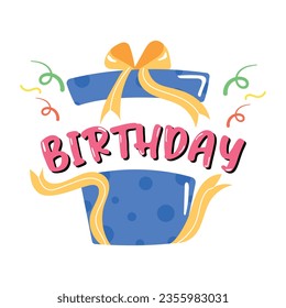Premium flat sticker of gift hamper 