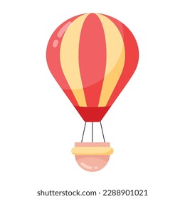 Premium flat sticker of hot balloon 