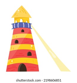 Premium flat sticker icon of lighthouse
