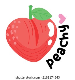 Icono de pegatina plana premium de melocotón 