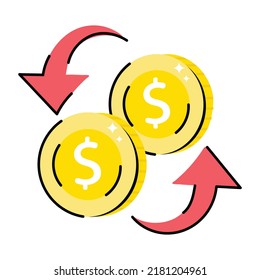 Premium flat sticker icon of refund 