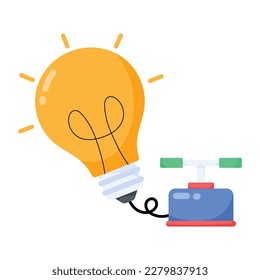 Premium flat sticker of idea generation process 