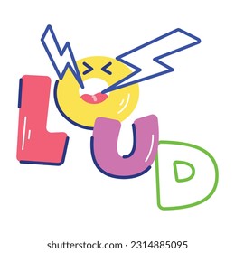 Premium flat sticker of loud  