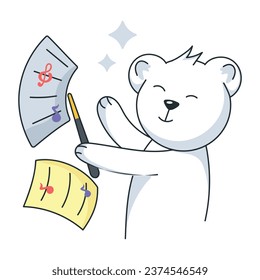 Premium flat sticker of orchestra conductor 