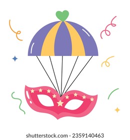 Premium flat sticker of parachute