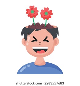 Premium flat sticker of self growth concept 