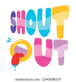 Premium flat sticker of shout out 